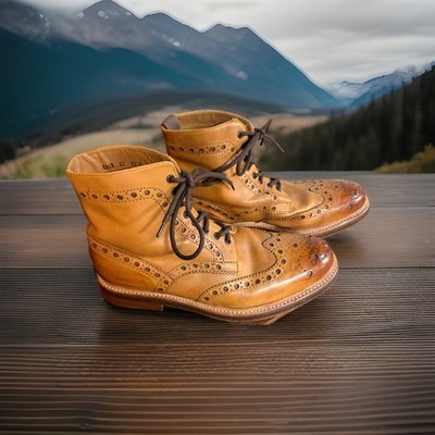 Grenson Fred Borque Boots - Tan Calf Leather - Model 5068/02 - UK 10G US Size 11