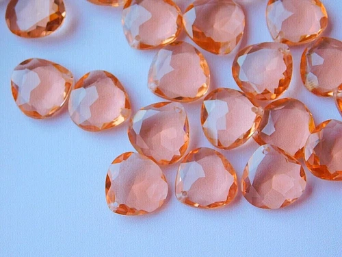 4 Pcs Of Hydro Morgonite Quartz Front To Back Drilled Heart Wire Connector Beads