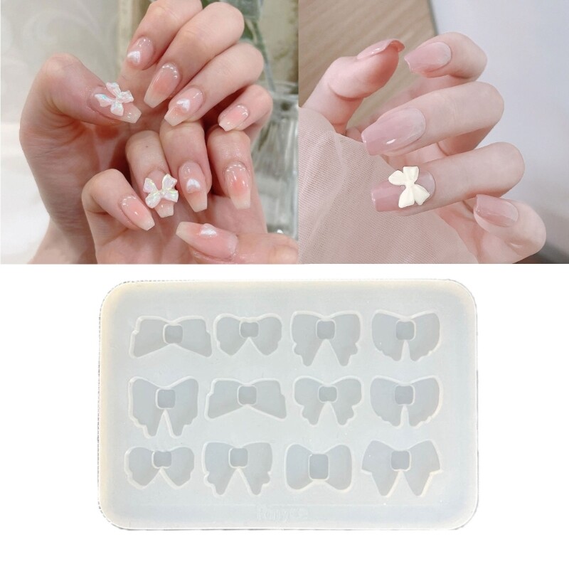 Epoxy Resin Molds Jewelry Accessory Cast Bowknot Shape Keychain Mold