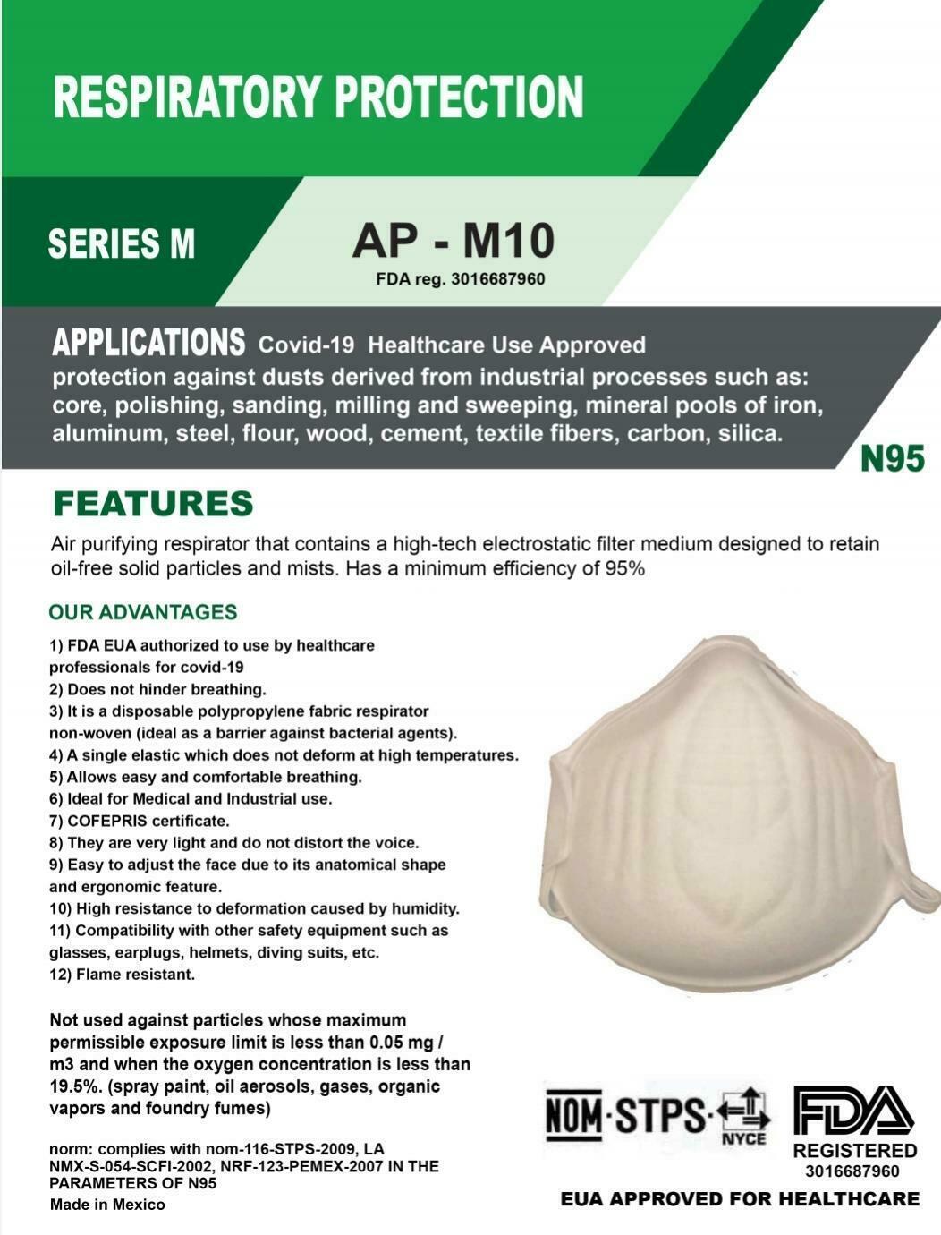 N95 Face Masks (AP M10) On CDC LIST 25 Masks eBay