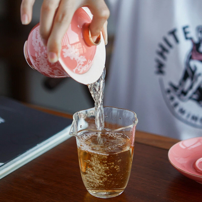 160 мл фарфора Гайван цветок рельеф Sancai чаша блюдце керамическая диафрагма крышка подарок - Изображение 4 из 4