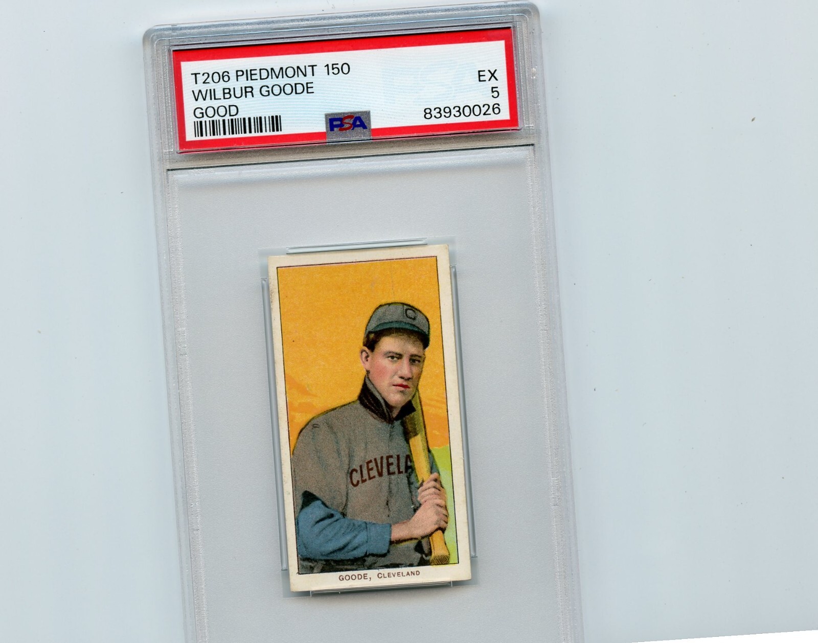 1909 T206 Piedmont 150 Wilbur Goode (Good) PSA 5 EX