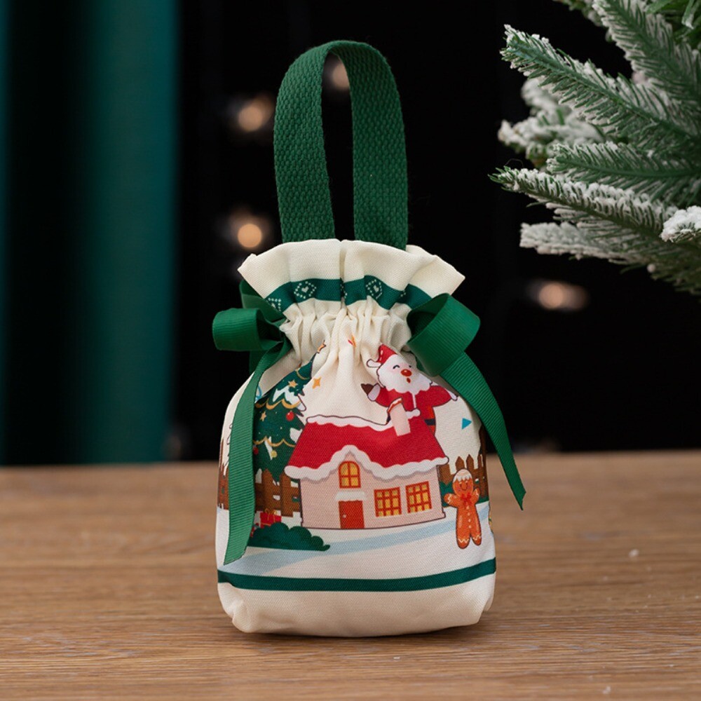 Printing Christmas Eve Gift Box Canvas Canvas Bag Portable Gift Handbag eBay