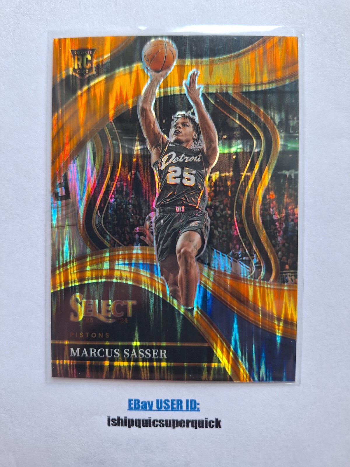 2023-24 Select Basketball Marcus Sasser SP Courtside Orange Flash Prizm RC, #292