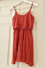 Forever 21 flowy strap mini sundress w/ crochet popover - Rust - Size small