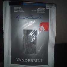 gloria vanderbilt 125-150 vintage nwt nib pantyhose silky women's gray silver m