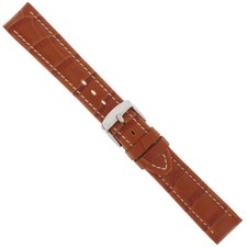 Hadley Roma MS895 18mm Tan Stitched Calfskin Leather Watchband Alligator Grain