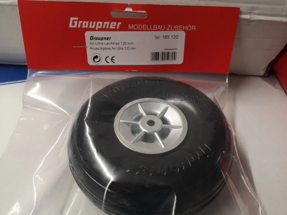1 Paar Air Ultra Leichtrad Ø 120mm Graupner Air-UL Luftreifen No.165.120 - Bild 2 von 2