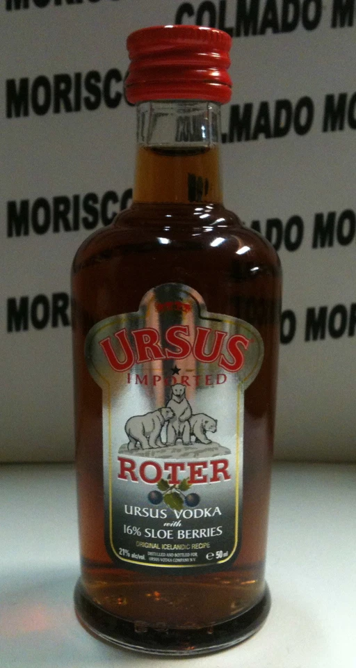 VODKA URSUS ROTER SLOE BERRY 5cl 21% glass miniatura mignonette minibottle