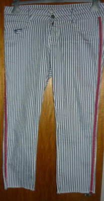 Blue Monkey 7/8 Skinny Damen jeans mit rotem Galonstreifen Gr. W: 31 Mary10204 !