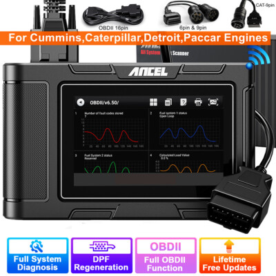 Diesel OBD2 Scanner Heavy Duty Truck Diagnostic Tool For Detroit Paccar Cummins 
