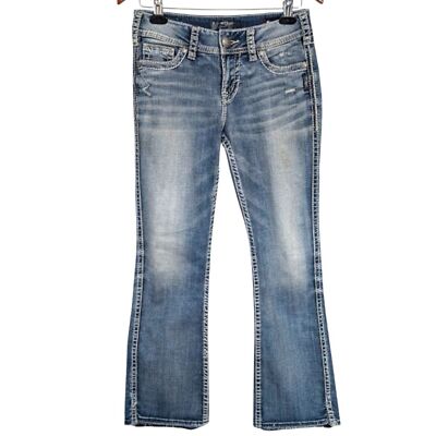 Silver Jean Co Suki Mid Boot Light Wash Size 27/31