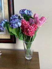 Artificial Spring Flowers ~ Hydrangea ~ Hyacinth ~ Tulips ~ Bouquet