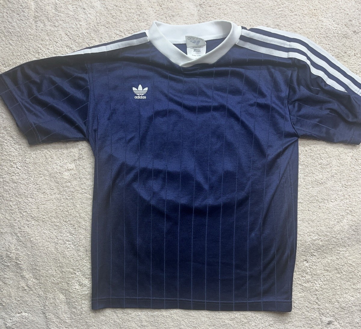 Vintage 90s Adidas Blue Football Soccer Jersey Shirt Made In
