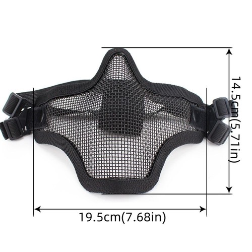 Carbon Steel Half Face Wire Mask Adjustable Steel Mesh Mask Riding Cycling - Picture 2 of 15