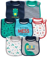 Simple Joys by Carter's Unisex Baby 7-Pack Teething Bibs Blue One Size