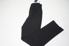 Ralph Lauren Collection Solid Black Wool Blend Uncuffed Dress Pant Pleated 6 NEW