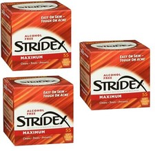 Stridex Strength Medicated Pads Maximum 55 Count each  3 Packs 