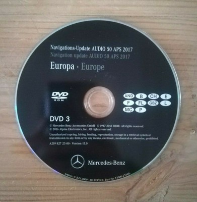 DVD Navigation Mercedes AUDIO 50 APS NTG2.5 FRANCE ESPANA PORTUGAL 