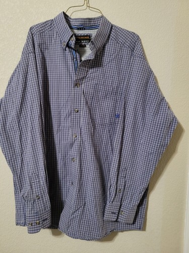 Chemise Ariat homme sergé XXXL bleu clair boutonnée à manches