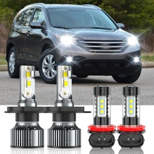 For Honda CRV CR-V 2007-2014 4pcs LED Headlight High Low + Fog Light Bulbs 6500K