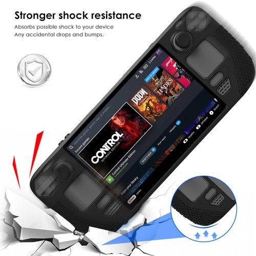 Silicone Console Cover for Steam Deck Game Case ShockProof with Screen Protector - Picture 9 of 21