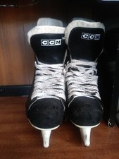 VTG CCM Super Comp 400 Mens 11 BLACK LEATHER ICE HOCKEY SKATES