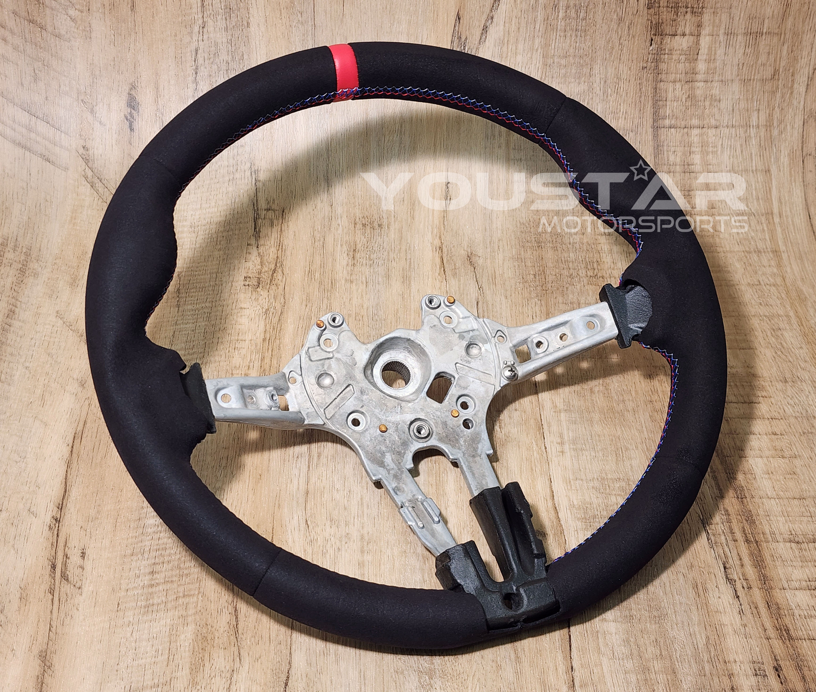 FULL Alcantara Suede Red Stripe M Stitch Steering Wheel for BMW M2 M3