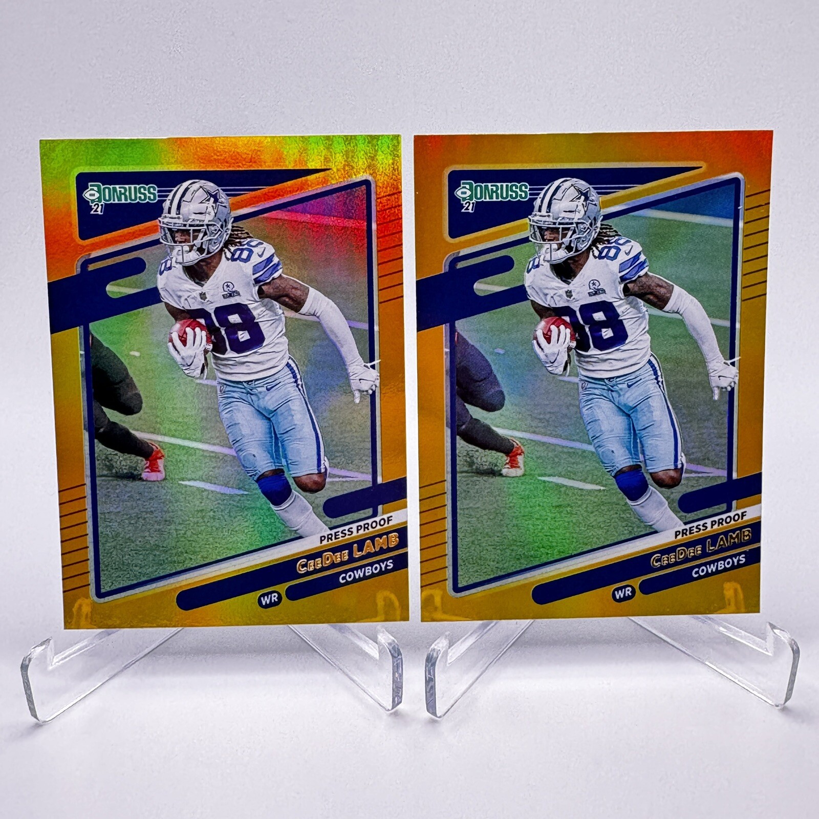 Ceedee Lamb 2021 Panini Donruss Gold Premium Press Proof NFL Football Cards