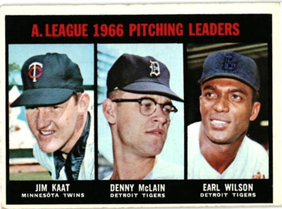 1967 Topps # 235 - 1966 AL VICTORY LEADERS - JIM KAAT - DENNY McLAIN - EARL WILS