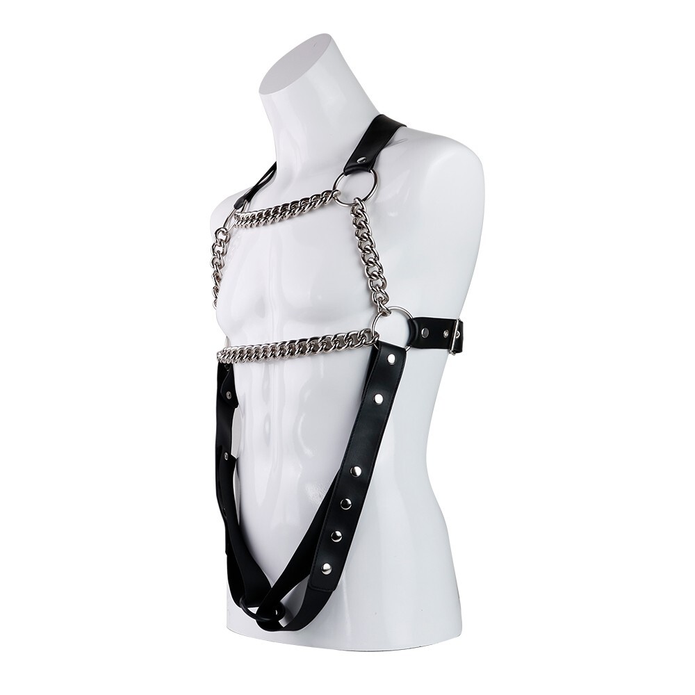 Male Body Chest Harness Strap Bodysuit Clubwear Gay Cage Costumes Bondage Belt