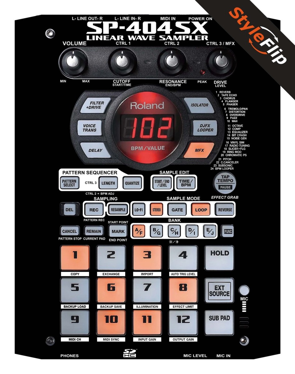 Roland SP - 404SX Skins | Black | Protective Decal | StyleFlip