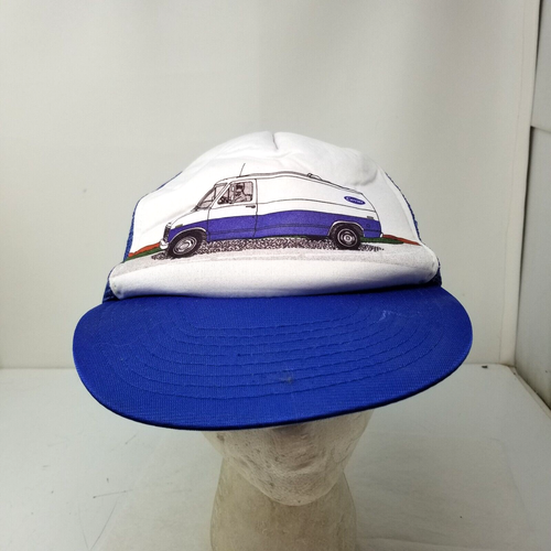 Carrier Van Industrial Trucker Hat Blue White Foam Vintage eBay