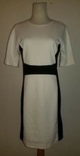 New Michael Kors sz 8 Sheath Dress cream & black knit zips bought $150 2037