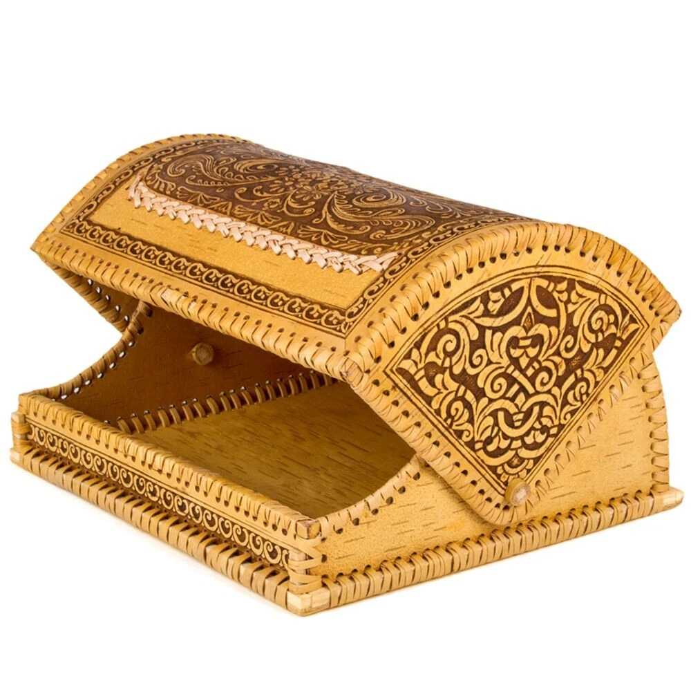 Birch Bark Bread Box Russian Natural Hand Carved Anti Mold Bread Keeper 12"x10"
Opens in a new windo