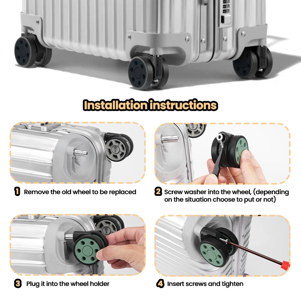 Wheels for RIMOWA  Luggage 50mm/64mm Wheel Replacement Parts - Image 3 of 4