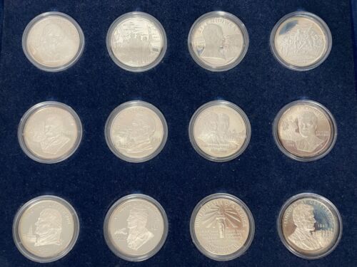 Statue Of Liberty Sterling Silver 12 Medal Set, Low 20,000 Mint, Frank Gasparro - Picture 7 of 9