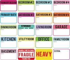 600 Pcs Moving Labels for Boxes, 3 X 2 Packing Labels for 3-4 Bedroom House, 20