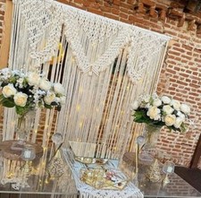Handmade Macrame Wedding Backdrop Bohemian Cotton Wall Hanging
