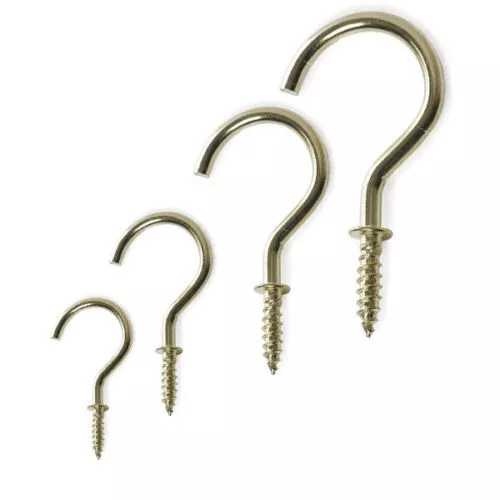 Ganchos de copa de hombro pequeños grandes 13/15/19/25/32/38/50 mm fuertes latón cromado metal - Imagen 21 de 29