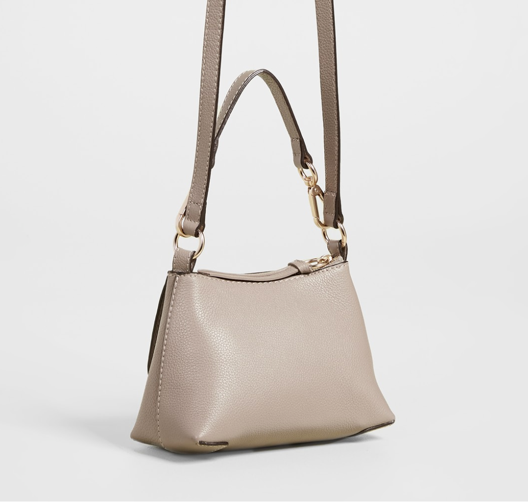 See By Chloe Joan Leather Mini Shoulder Hobo Bag in Matty Grey