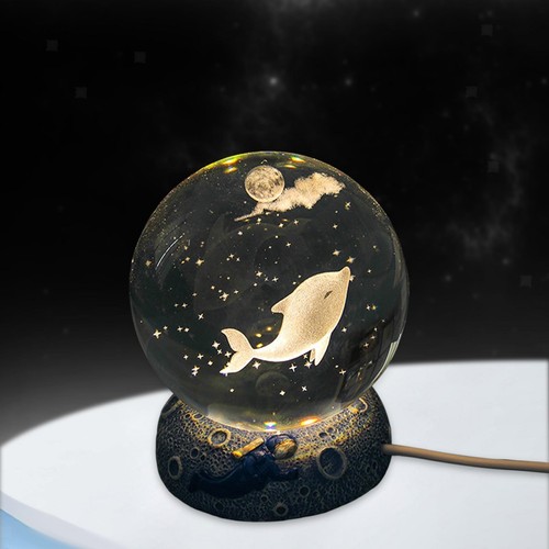 Office Desktop Night Lamp Decor Nightstand dolphin - Picture 4 of 7