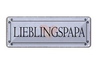 Blechschild Hinweis 27X10 Cm Lieblingspapa Herz Geschenk Deko Schild Tin Sign
