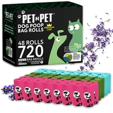 Pet N Pet Scented Lavender Dog Poop Bag Colorful 720 Counts Dog Bags Poop