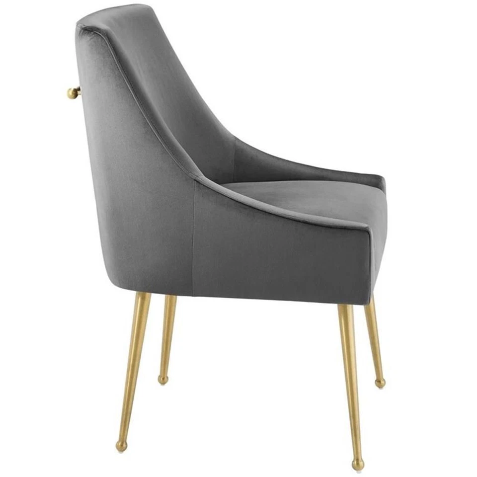 Modway Discern 19" Upholstered Performance Velvet Dining Chair in Gray - Image 4 of 4