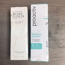 Proactiv Renewing Cleanser and Cosmedica Rose Gold Serum