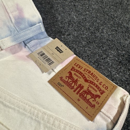 Levis 501 High Rise Shorts Tie Dye Women's Sz 26 Cut Off Short Frayed NWT - Picture 3 of 7