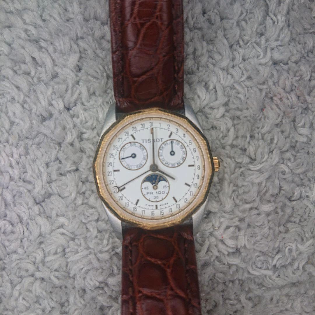 Tissot Moonphase Watch Men's 29mm Round Quartz Date White