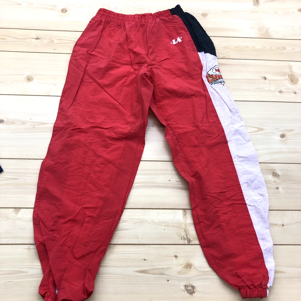 Logo Athletic Red Windbreaker Cotton Blend Athletic Pants Adult Size M