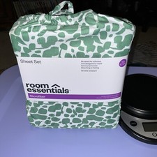 Room Essentials Microfiber Twin/XL Twin Sheet Set 3-piece Green/White Brand New
